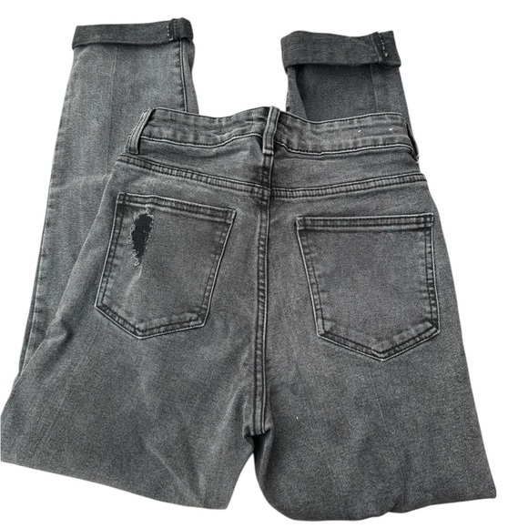 Cotton on high 90’s charcoal wash distressed denim jeans size 4 - Picture 5 of 5